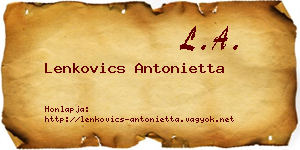 Lenkovics Antonietta névjegykártya